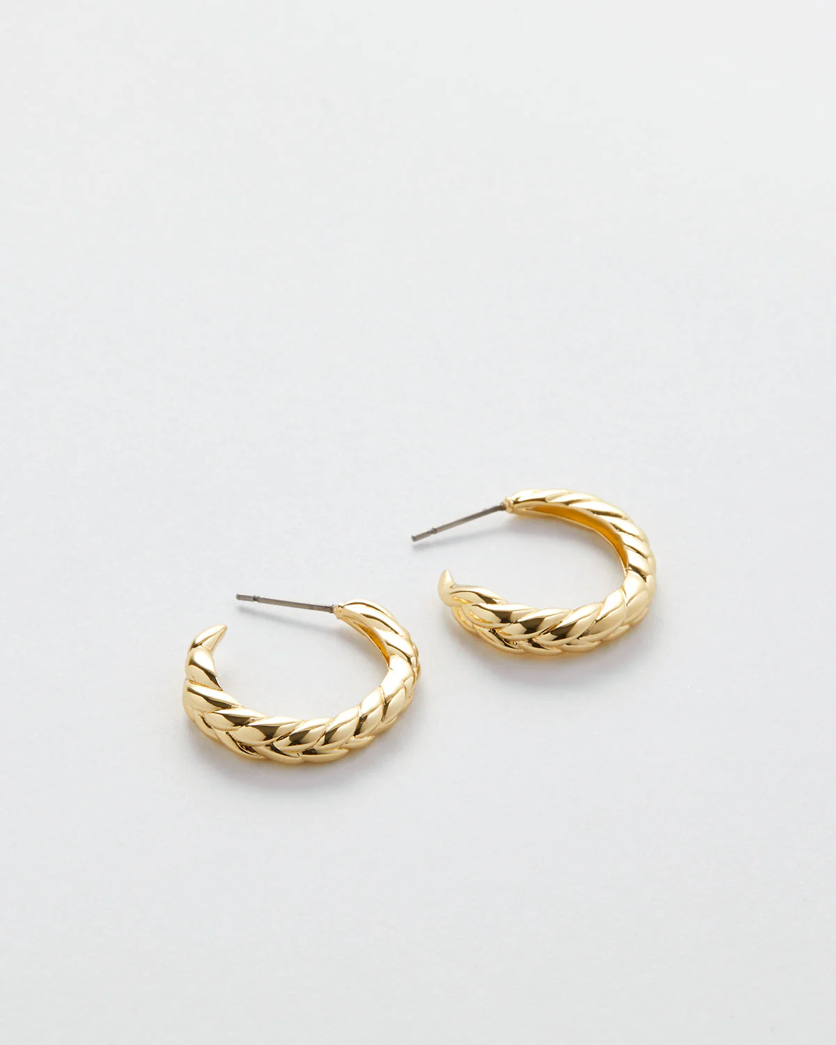 Woven Braided Hoop Earrings - Image 3