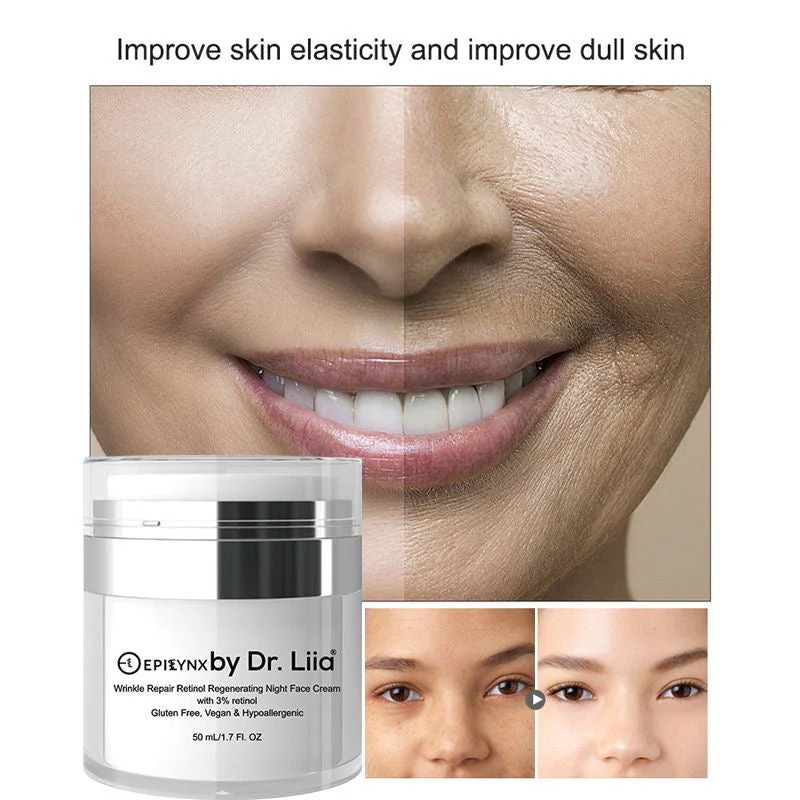 Wrinkle Repair Retinol Night Cream – Vegan, Gluten-Free, Regenerating Anti-Aging Moisturizer - Image 6
