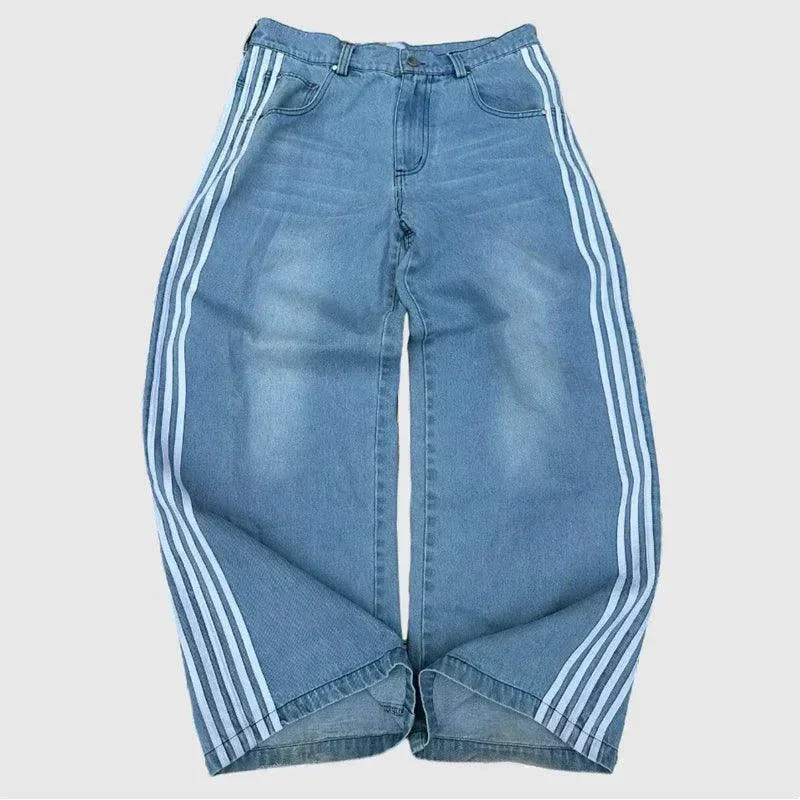 Y2K Baggy Jeans Harajuku vintage Striped Embroidered high quality Sweatpants men women Hip Hop Casual wide leg jeans streetwear - Image 14