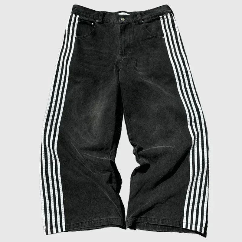 Y2K Baggy Jeans Harajuku vintage Striped Embroidered high quality Sweatpants men women Hip Hop Casual wide leg jeans streetwear - Image 15