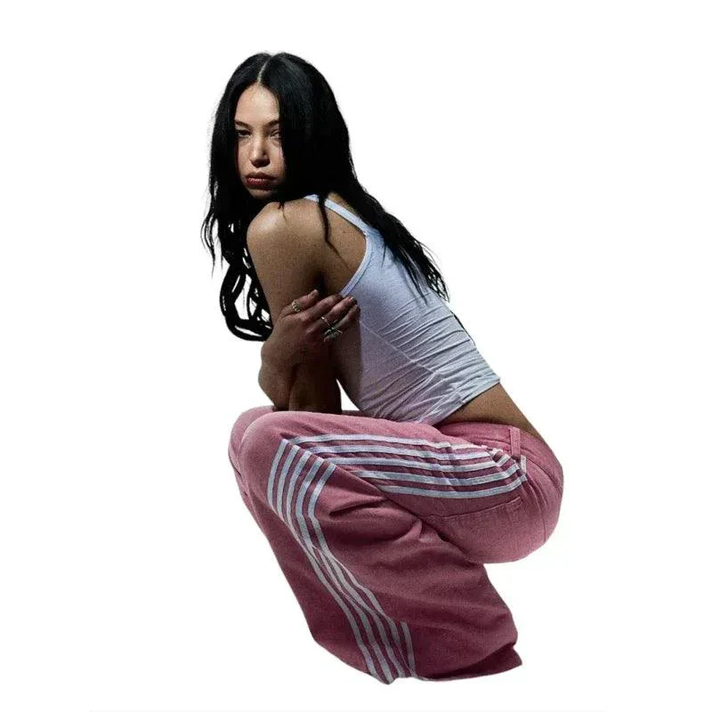 Y2K Baggy Jeans Harajuku vintage Striped Embroidered high quality Sweatpants men women Hip Hop Casual wide leg jeans streetwear - Image 9