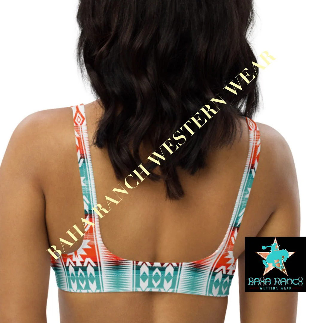 Yeehaw Aztec Print Bikini Top - Image 6