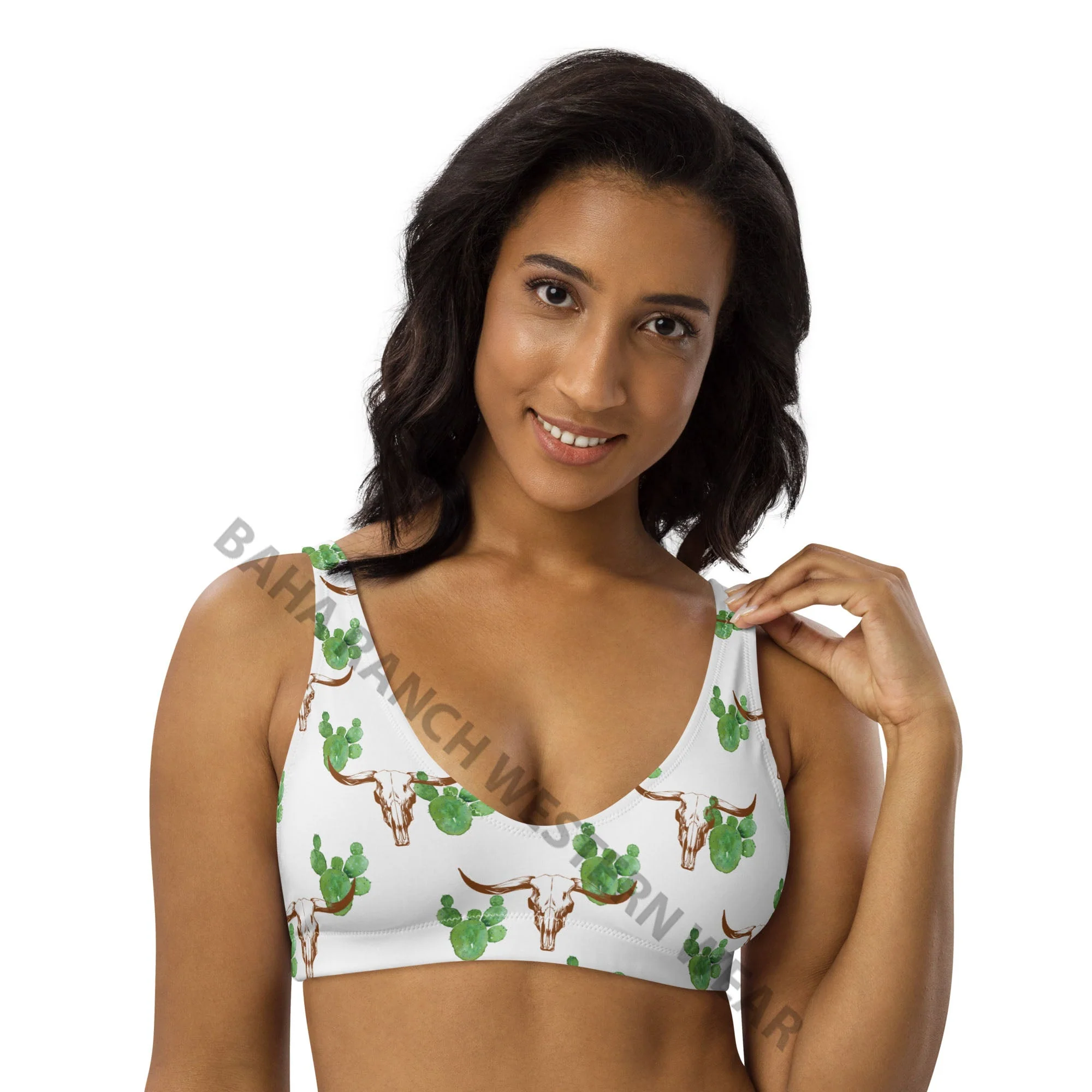 Yeehaw Cactus Bullhead Bikini Top - Image 3