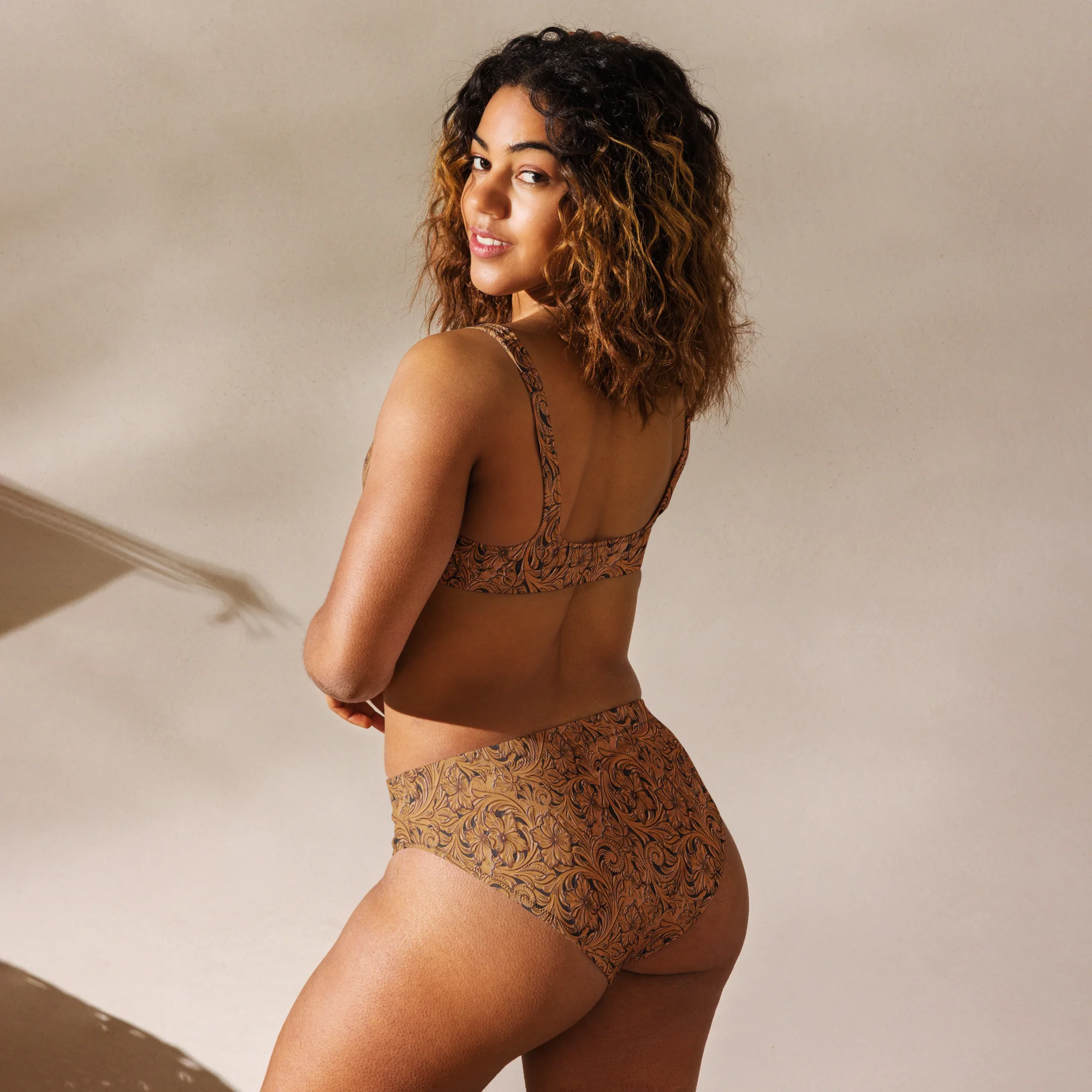 Yeehaw Tooled Leather Print Bikini - Image 4