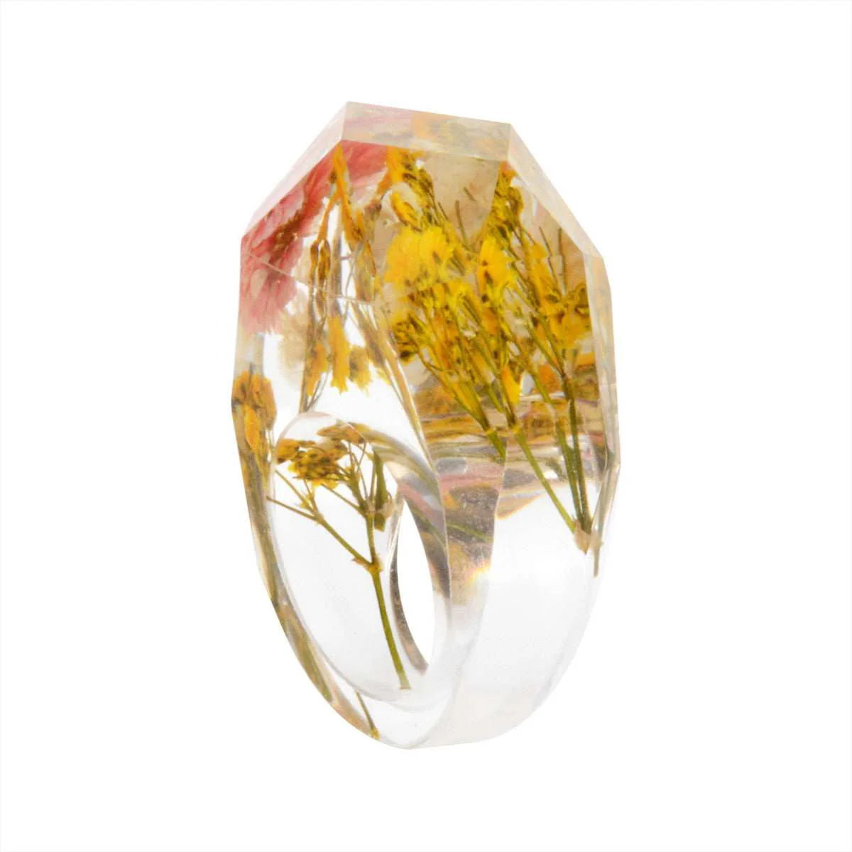 Yellow Dried Flower Ring - Image 2