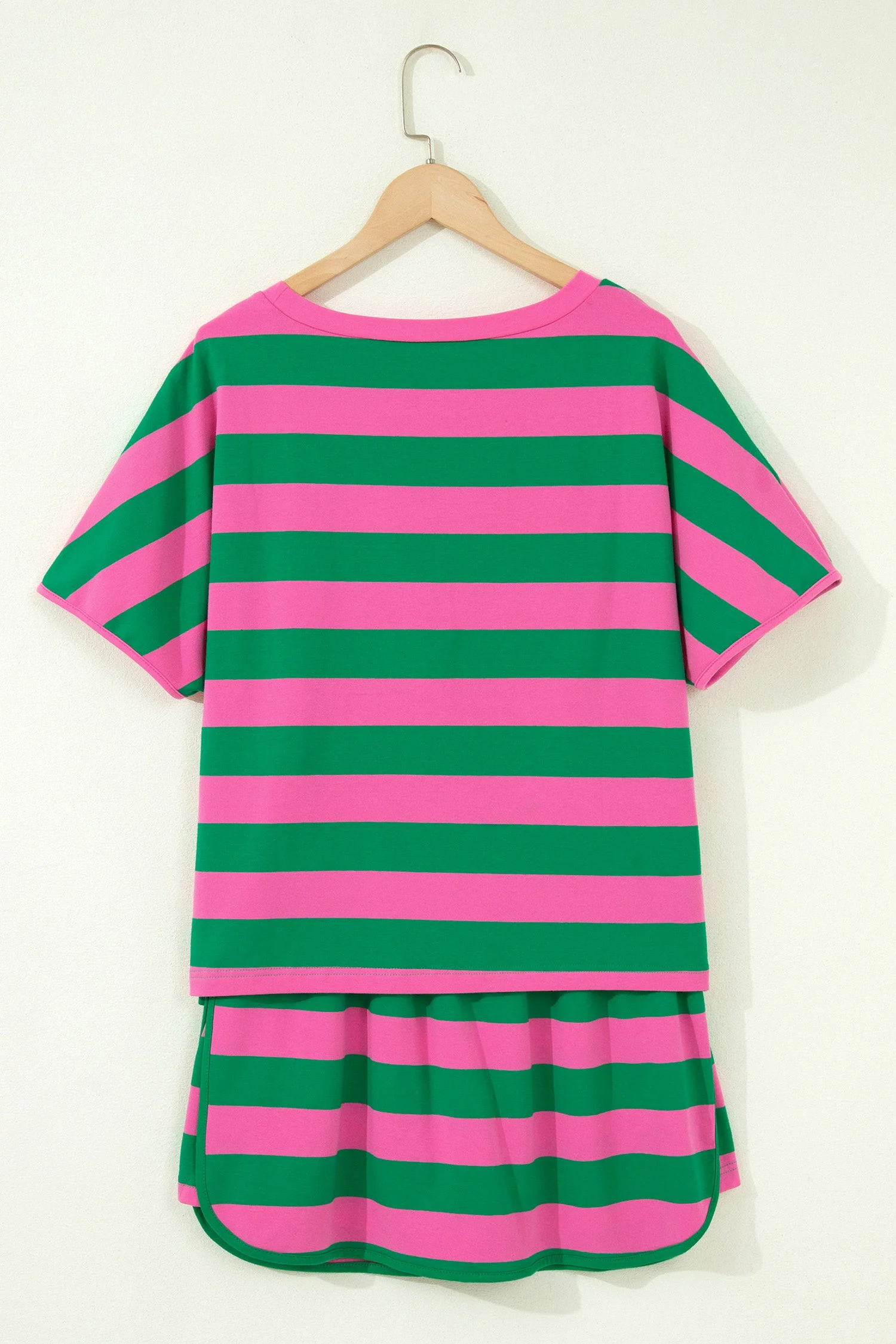 Yellow Stripe Dolman Tee Drawstring Skort Athletic 2pcs Set - Image 23