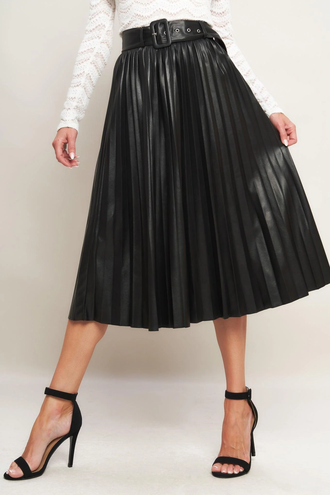 You Fill My Life With Leather Midi Skirt - Image 4