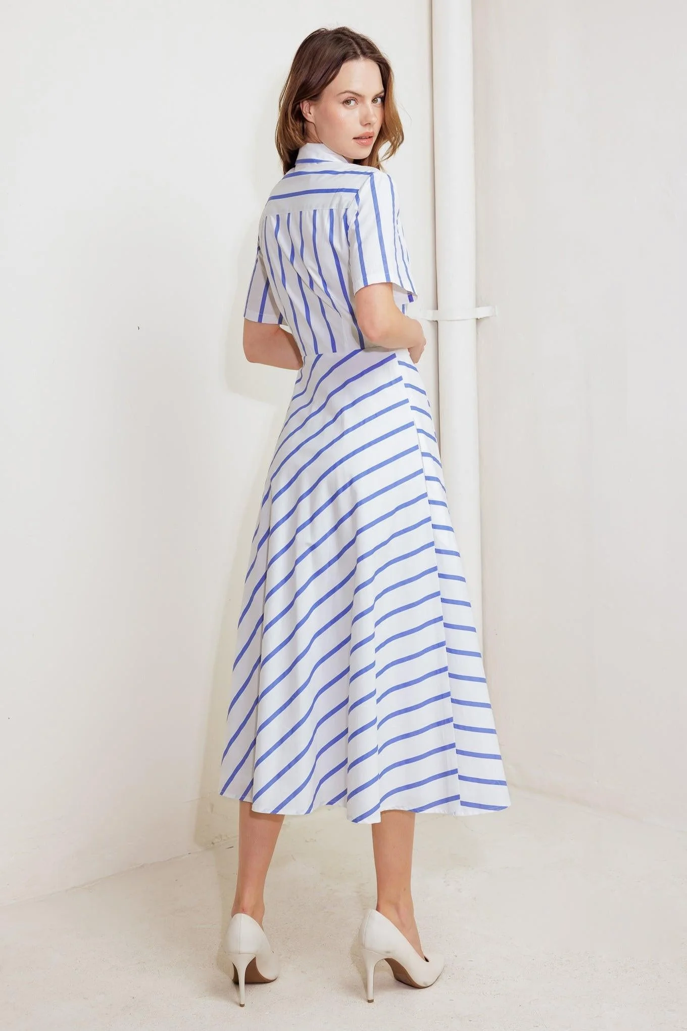 You Had Me at Woven Midi Dress - Image 4