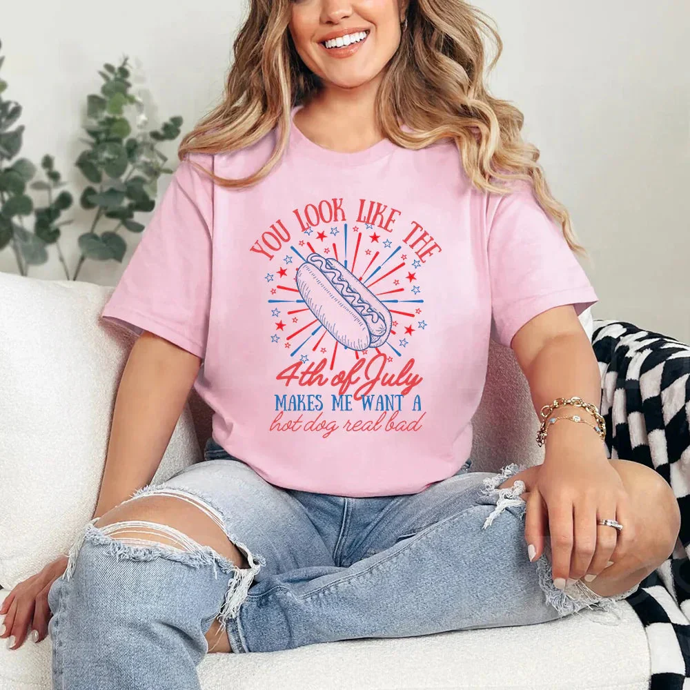 You Look Like the 4th of July Hot Dog Shirt – Funny Independence Day T-Shirt - Image 8