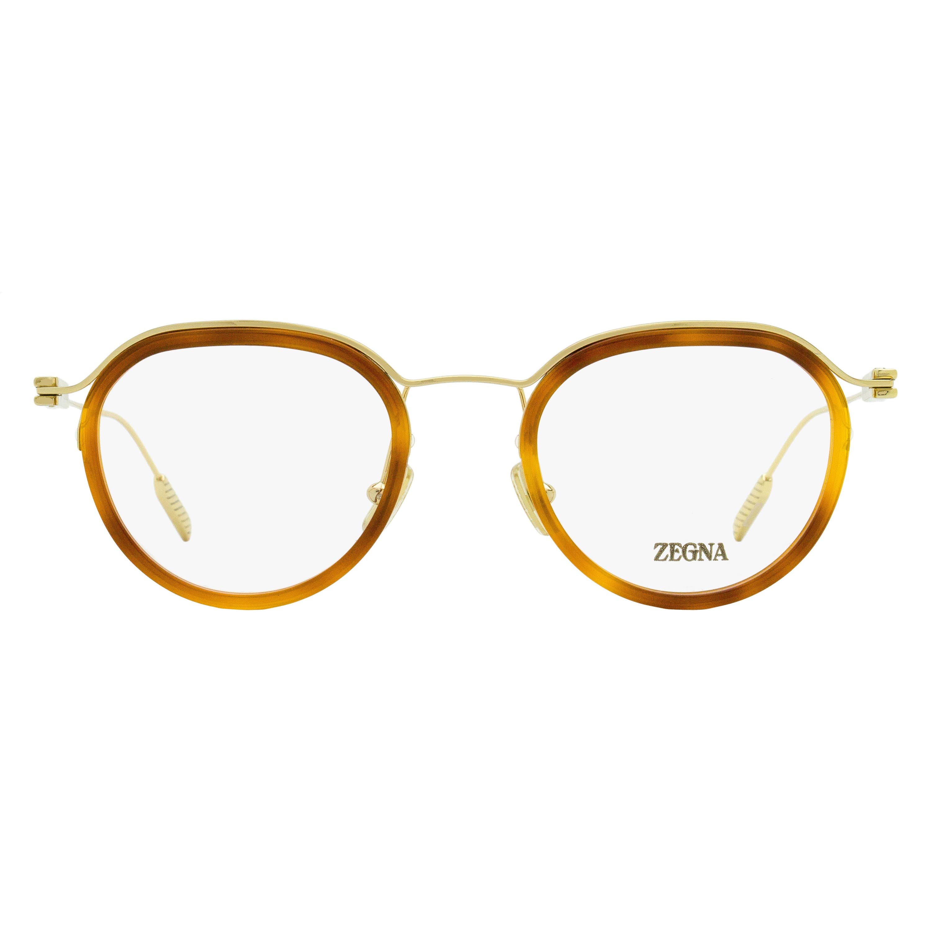 Zegna Floating Oval Eyeglasses EZ5289 053 Blonde Havana/Gold 49mm - Image 2