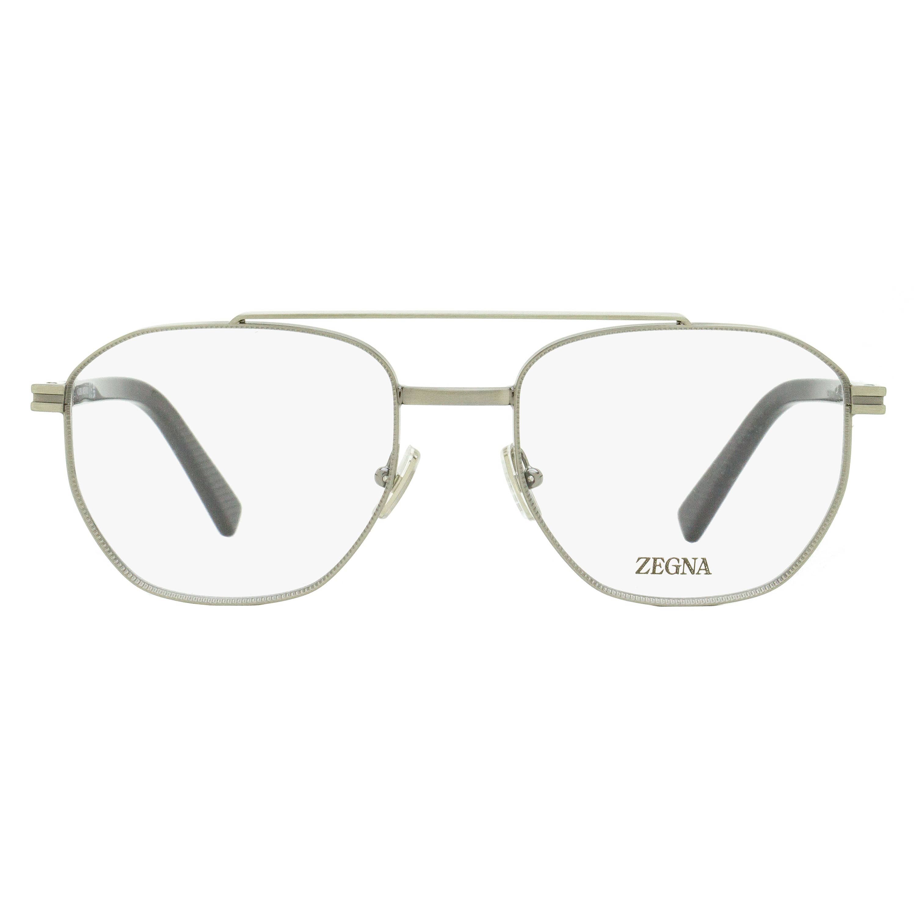Zegna Geometric Pilot Eyeglasses EZ5285 009 Matte Gunmetal 53mm - Image 4