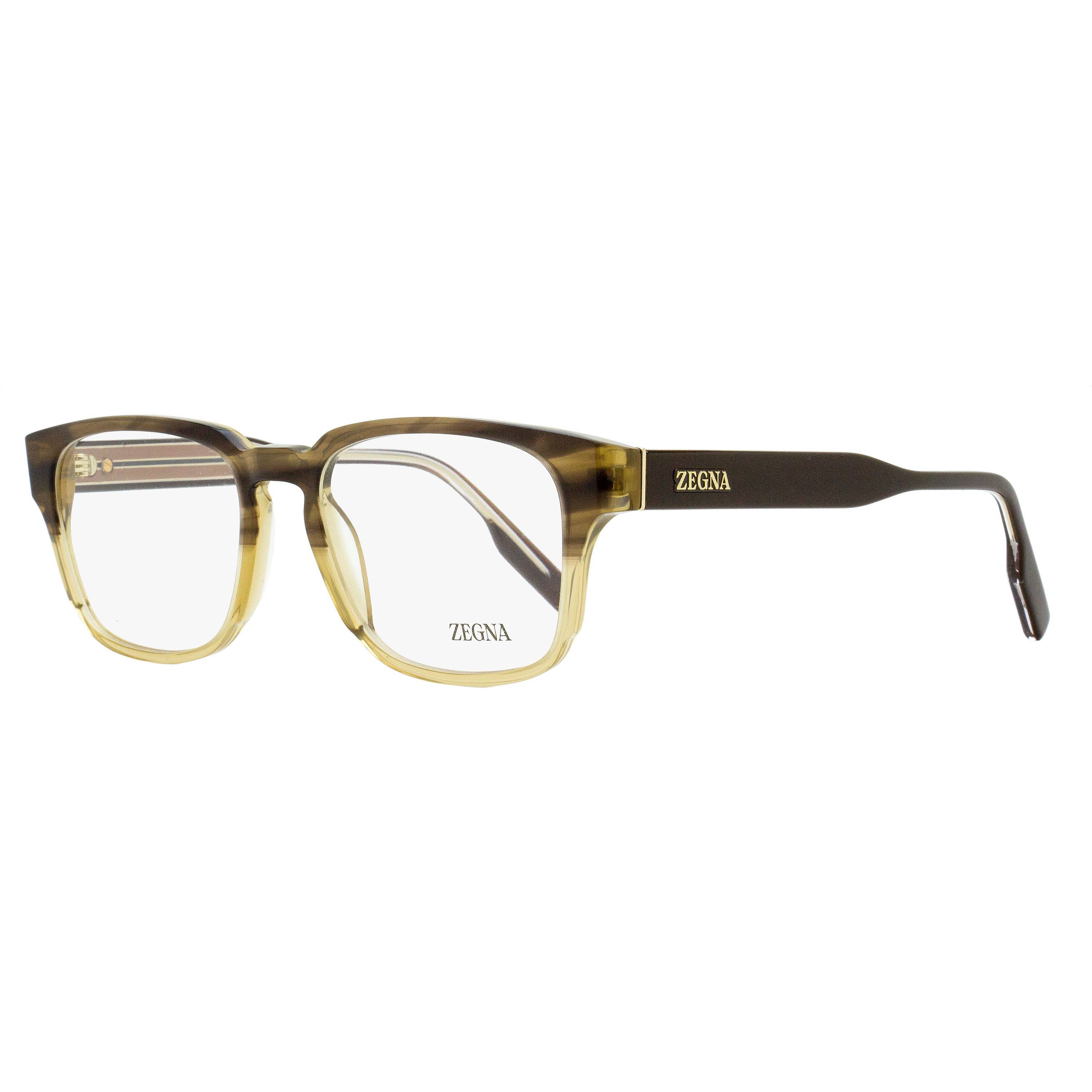 Zegna Keyhole Rectangular Eyeglasses EZ5262 001 Black 53mm - Image 3