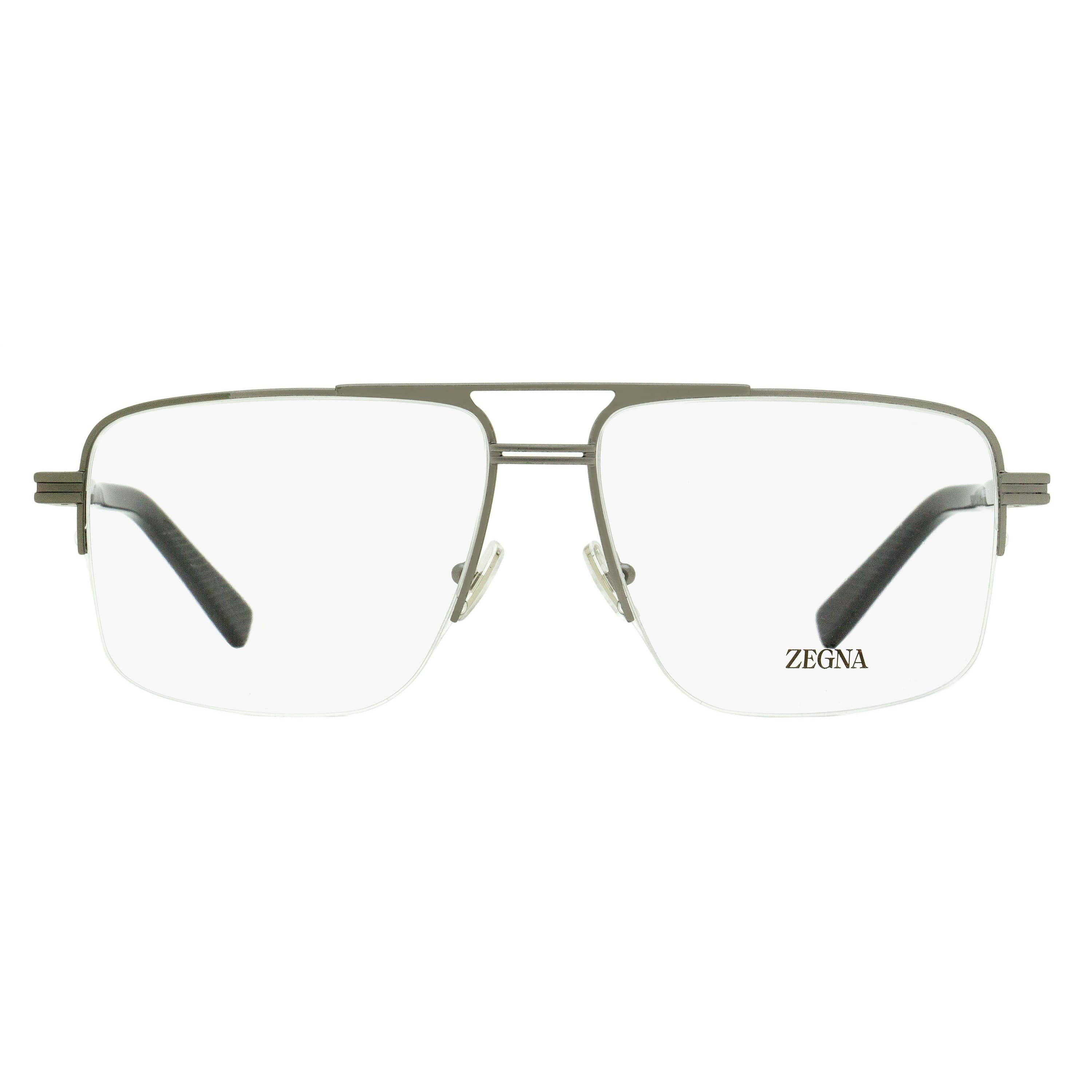 Zegna Rectangular Pilot Eyeglasses EZ5274 009 Matte Gunmetal 59mm - Image 2