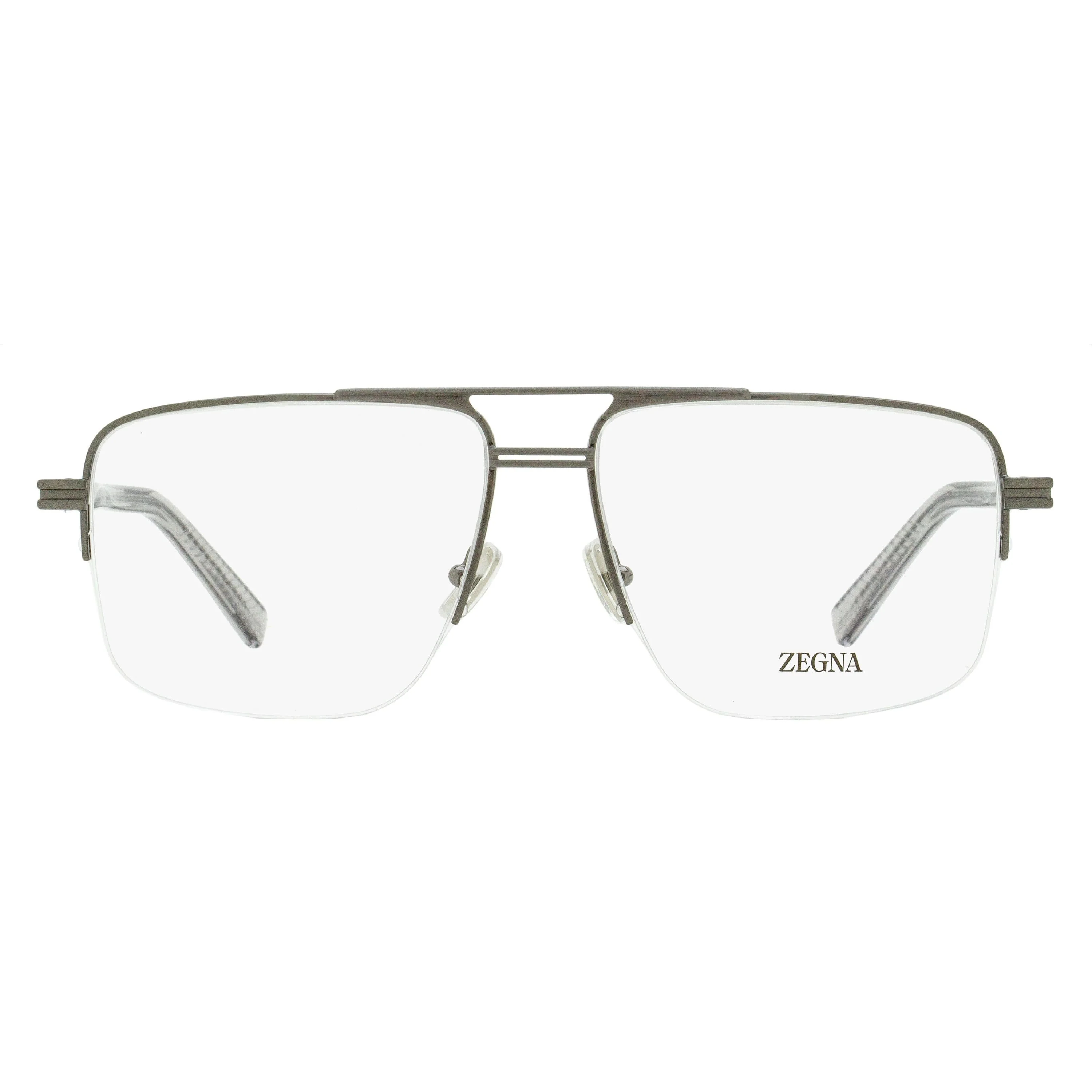 Zegna Rectangular Pilot Eyeglasses EZ5274 009 Matte Gunmetal 59mm - Image 4