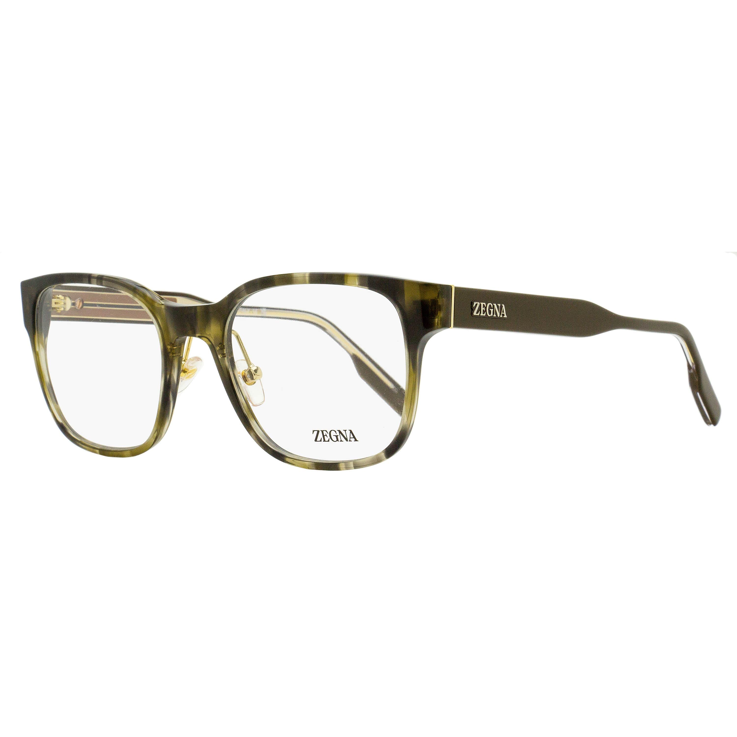 Zegna Square Acetate Eyeglasses EZ5253 001 Shiny Black 53mm - Image 5