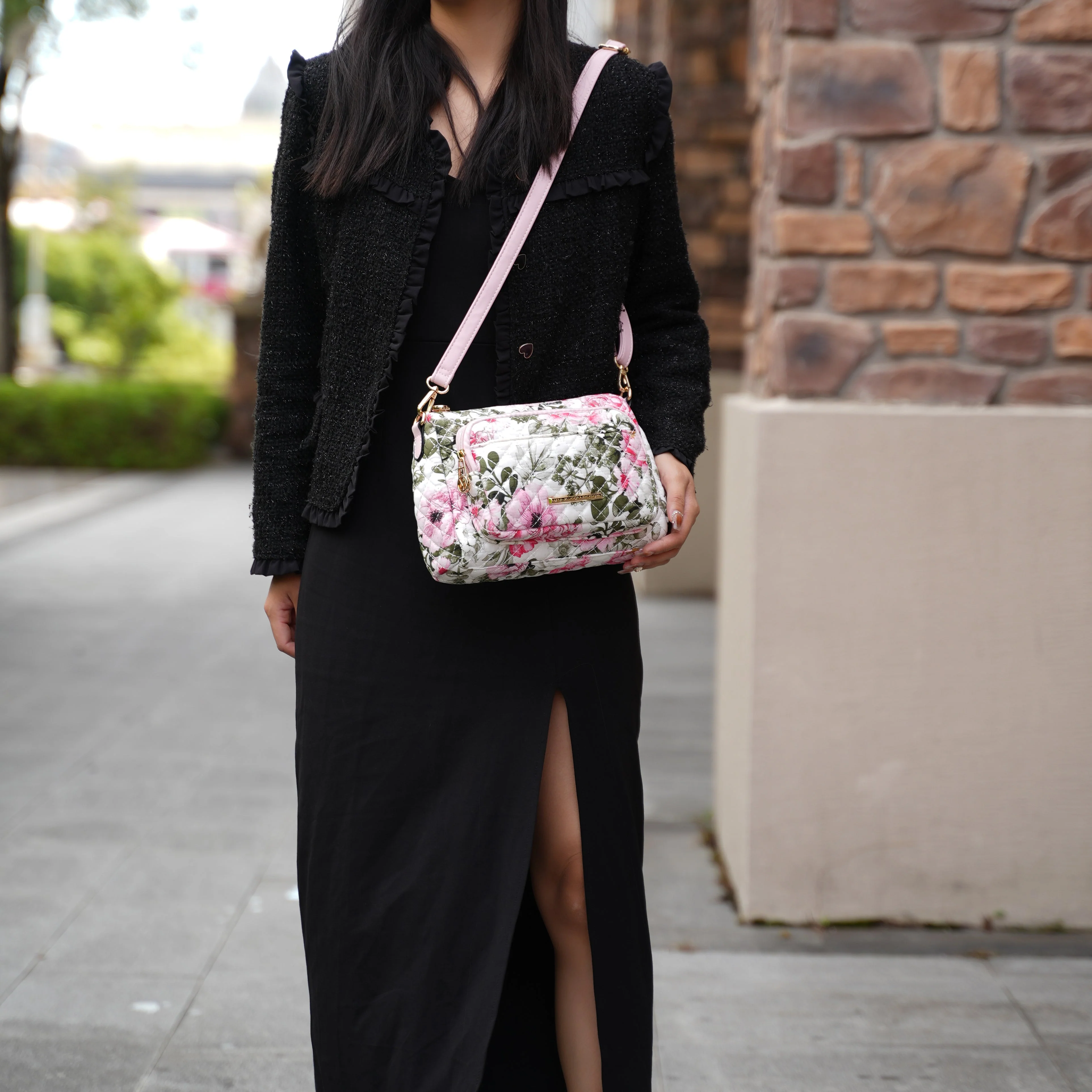 Zoe Quilted Cotton Weekender and Crossbody Bag - Image 3